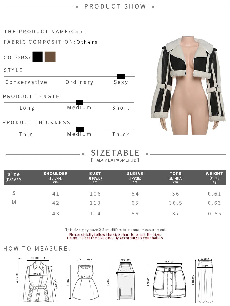 Weird Puss Furry Patchwork Women Crop Jacket Hipster Full Sleeve Open Stitch Hipster Streetwear Warm Outwear Basic Wild Coat - The Discount Plug
