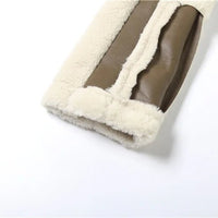 Weird Puss Furry Patchwork Women Crop Jacket Hipster Full Sleeve Open Stitch Hipster Streetwear Warm Outwear Basic Wild Coat - The Discount Plug