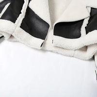 Weird Puss Furry Patchwork Women Crop Jacket Hipster Full Sleeve Open Stitch Hipster Streetwear Warm Outwear Basic Wild Coat - The Discount Plug