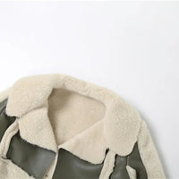 Weird Puss Furry Patchwork Women Crop Jacket Hipster Full Sleeve Open Stitch Hipster Streetwear Warm Outwear Basic Wild Coat - The Discount Plug