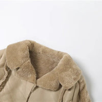 Weird Puss Furry Patchwork Women Crop Jacket Hipster Full Sleeve Open Stitch Hipster Streetwear Warm Outwear Basic Wild Coat - The Discount Plug