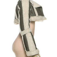 Weird Puss Furry Patchwork Women Crop Jacket Hipster Full Sleeve Open Stitch Hipster Streetwear Warm Outwear Basic Wild Coat - The Discount Plug