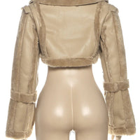 Weird Puss Furry Patchwork Women Crop Jacket Hipster Full Sleeve Open Stitch Hipster Streetwear Warm Outwear Basic Wild Coat - The Discount Plug