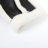 Weird Puss Furry Patchwork Women Crop Jacket Hipster Full Sleeve Open Stitch Hipster Streetwear Warm Outwear Basic Wild Coat - The Discount Plug