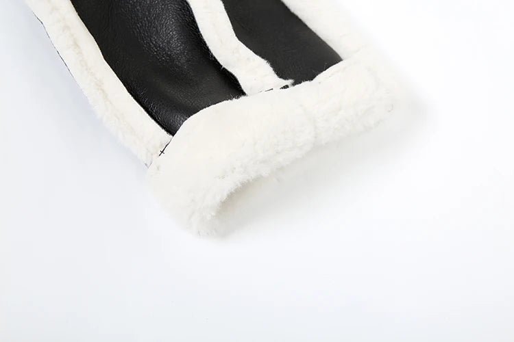 Weird Puss Furry Patchwork Women Crop Jacket Hipster Full Sleeve Open Stitch Hipster Streetwear Warm Outwear Basic Wild Coat - The Discount Plug